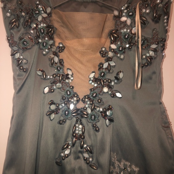 Dress with beautiful embroidery- soft powder blue. - Picture 4 of 5